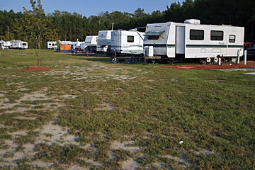 North River Campground RV Site with full hook ups. North River Campground is located near the Outer Banks of North Carolina and Hampton Roads Virginia.